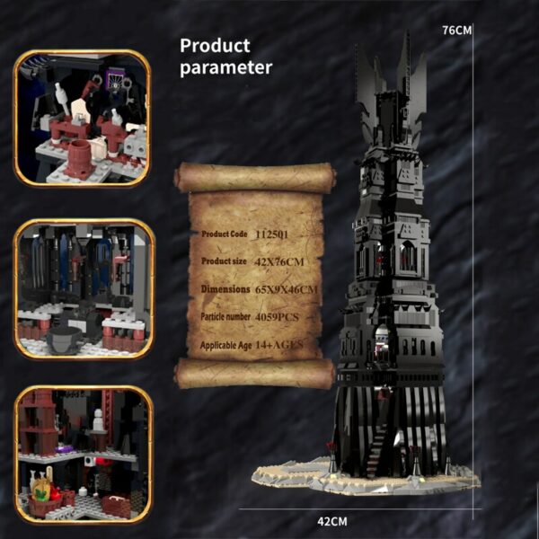 IN STOCK Movie Series The Tower of Orthanc 112501 4059Pcs Building Blocks Bricks Educational Toys Birthday Boy Gifts 16010 10237 5