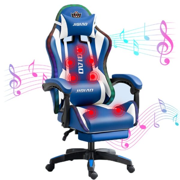 New PU Leather Office Chair,massage Gaming Chair with RGB Light Ergonomic Chair Gamer Live Chair,student Computer Swivel Chair 1