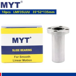 10pcs MYT high precision LMF35LUU 35x52x135 mm long type circular flange linear bearing for 35mm CNC parts 3D printer linear Rod 1