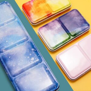 Professional Empty Palette Painting Storage Tray Paint Tin Iron Box with Pans For Watercolor/Oil/ Acrylic Paints Art Supplies 2