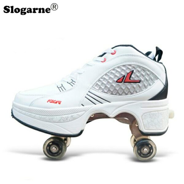 Kids' Roller Skates Boy Girl Unisex Four-Wheels Dual-Use Skate Shoes Double-Row Roller Men Inline Skates Casual Sports Sneakers 5