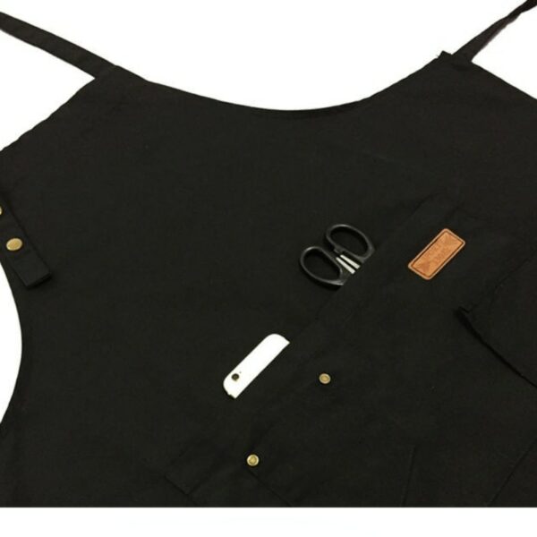 Coffee shop oil-proof and waterproof work apron home kitchen cooking apron with pocket apron can put mobile phone 4