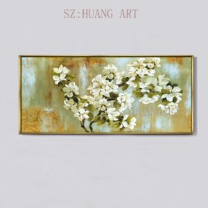 Hand-painted oil painting red flowers of thick oil painting abstract knife office sitting room sofa decorate children room  hall 1