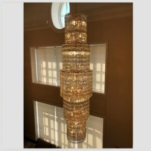 Crystal chandelier villa double floor living room lamp hotel lobby crystal chandelier customization Polyhedron k9 crystal 2