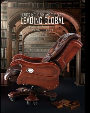 Computer chair household luxury high-grade boss chair leather business reclining massage big class chair solid wood office chair