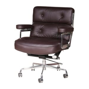 Classic Retro Robin Chair, Home Office Desk Chairs, Swivel Genuine Leather Executive Arm Chair with Adjustable Height Function